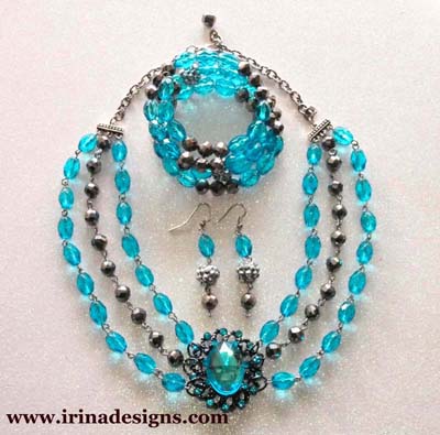 Aqua Glamour jewellery set
