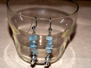 Aquamarine Princess Earrings Style 2