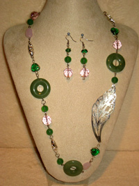 Aventurine Leaf Jewellery Set