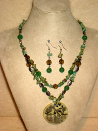 Aventurine Medallion Jewellery Set