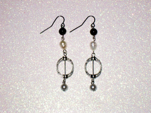 Black & White Cameo Earrings