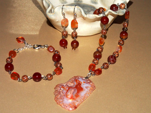 Carnelian Autumn jewellery set