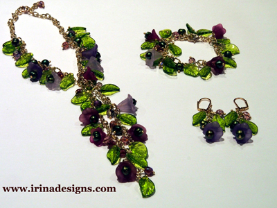 Monet Lilies II jewellery set