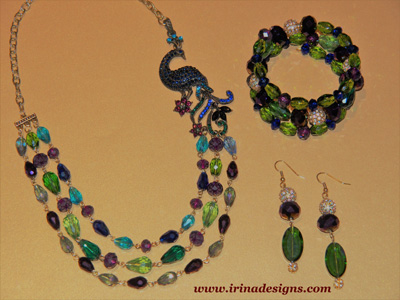 Peacock Dream jewellery set