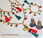 Vibrant Tassels jewellery set